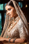 The Masai Landscape Aurum Aged Ekru Lehenga