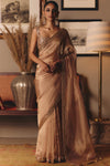 The Aged Peach Sheeshrag tissue saree
