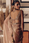 The Aged Peach Sheeshrag tissue saree