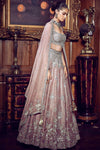 French Rose Aurum Tissue Lehenga