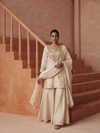 IVORY ELAN EMBROIDERED SHARARA SET