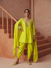 CELESTE LIME EMBROIDERED KURTA SET
