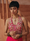 RANI ELISE EMBROIDERED DRAPED SAREE