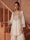 IVORY ELAN EMBROIDERED SHARARA SET