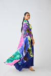 Blue Brass &amp; Beads Embellished Cape Set