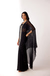 Black Mukaish Georgette Embroidered Sharara Set