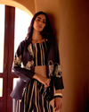 Black Cotton Stripes Abstract Co-ord Set
