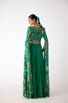 Green Chiffon Embroidered Jumpsuit