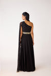 Black Mukaish Georgette Embroidered Jumpsuit