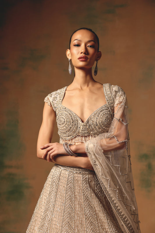 The Echo of Beige Lehenga