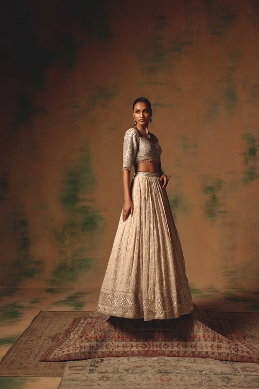 The Dream in Ivory Dust Lehenga