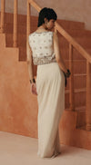 ELAN IVORY EMBROIDERED DRAPED SET