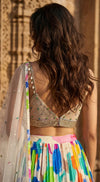 Multi Georgette Embroidered Lehenga Set