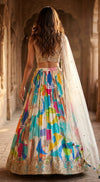 Multi Georgette Embroidered Lehenga Set