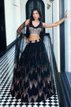 Pink Sequins Net Embroidered Lehenga Set