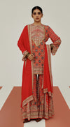 THE IMPERIAL SCARLET SHARARA SET