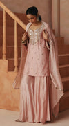 ELAN ROSE EMBROIDERED SHARARA SET