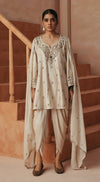 CELESTE IVORY EMBROIDERED KURTA SET