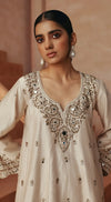CELESTE IVORY EMBROIDERED KURTA SET