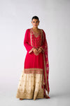 Pink Zari Work Sharara Set