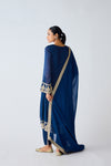 Blue Sequins & Zari Work Suit Set