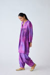 Purple Banarasi Silk Co-ord Set