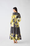Lime Muslin Abstract Dress
