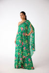 Green Chiffon Embroidered Sharara Set