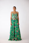 Green Chiffon Embroidered Corset Sharara