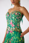 Green Chiffon Embroidered Corset Sharara