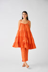 Orange Cotton Silk Co-ord Set