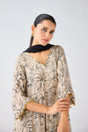 Ivory Brass Embellished Suit Set