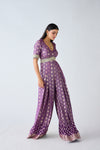 Purple Banarasi Sequins Jumpsuit