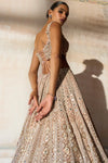 The Aztec Zardozi Faded Apricot Lehenga
