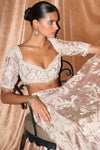 The New Royal Masai Champagne on Silk Lehenga