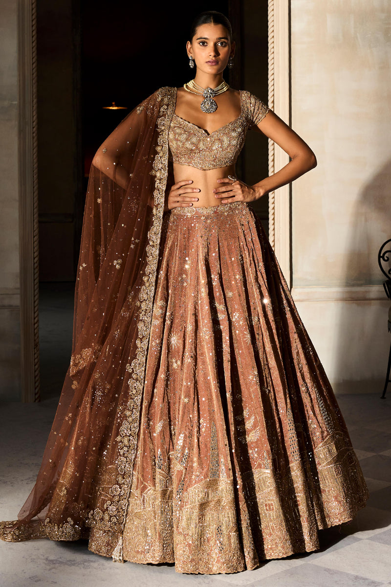 Tuscan Pardise Old World Tangerine Lehenga