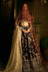 The Wild Savannah Bordeaux Lehenga