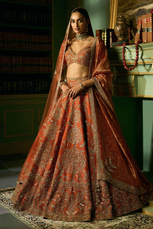 The Tangerine Tree of Eternity Lehenga
