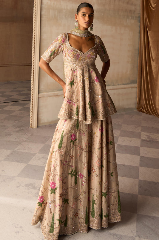 The Amanbagh Aged Apricot Sharara