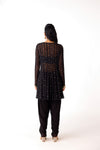 Black Mukaish Georgette Embroidered Dhoti Set