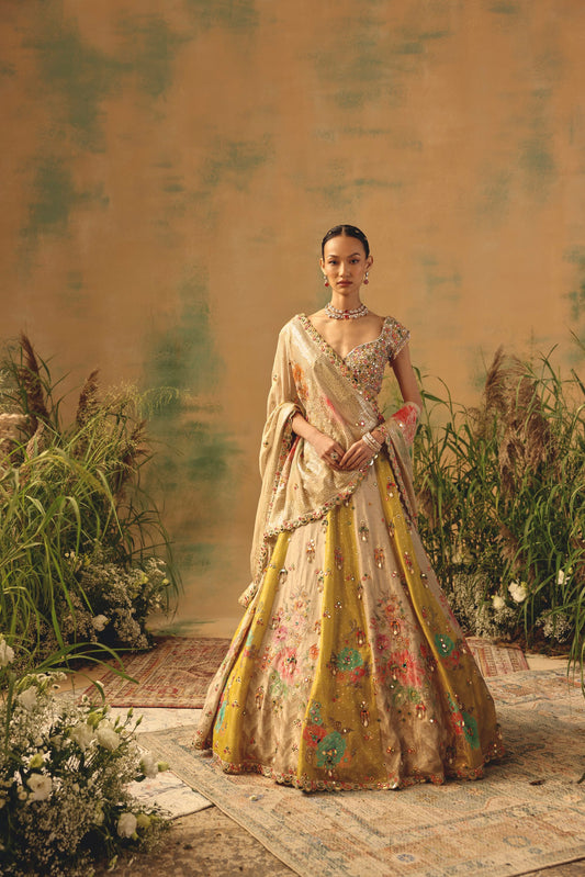 The Basanti Amaltas Lehenga