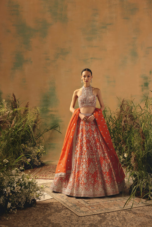 The Saffron Mirage Lehenga