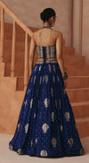 COBALT ELISE EMBROIDERED LEHENGA SET
