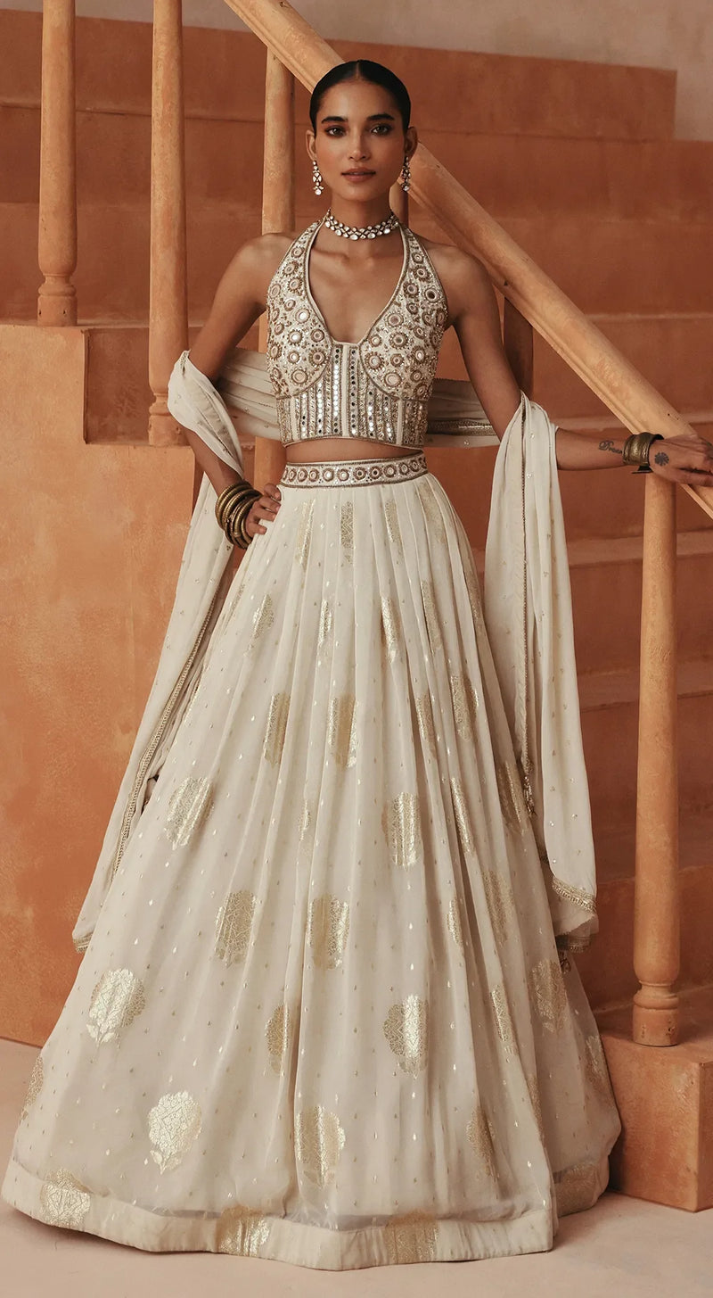 PEARL ELISE EMBROIDERED LEHENGA SET