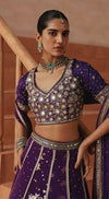 AMETHYST ECLAT EMBROIDERED LEHENGA SET