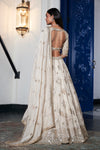 Ivory Organza Embroidered Lehenga Set