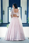 Purple Tissue Embroidered Lehenga Set