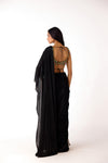 Black Viscose Organza Embroidered Lehenga Set