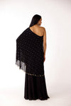 Black Mukaish Georgette Embroidered Sharara Set